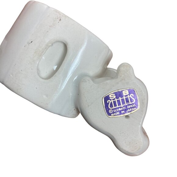 Schmid Bros Animal Napkin Rings Set Of 6 White Ceramic Raccoon Owl Mouse in Box - Picture 14 of 14